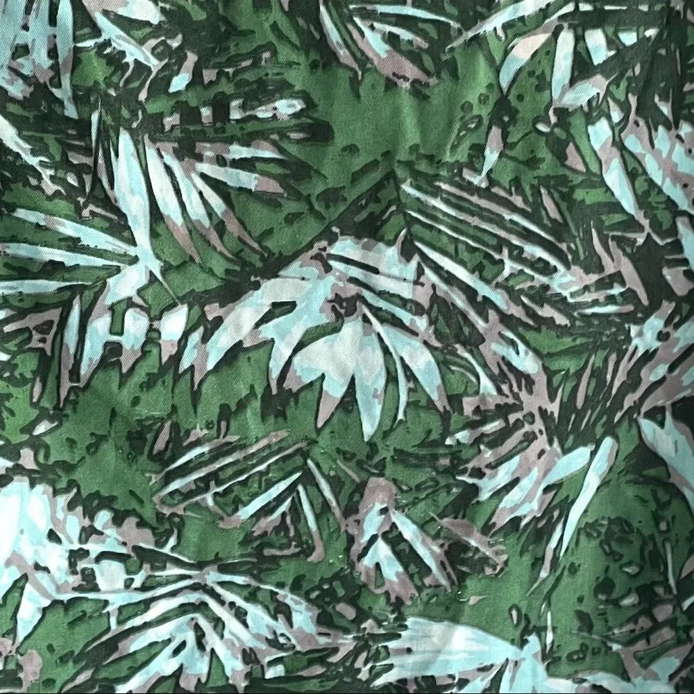 VELVET HEART Sleeveless Tie Front Blouse Tropical Print Green M - Picture 3 of 4